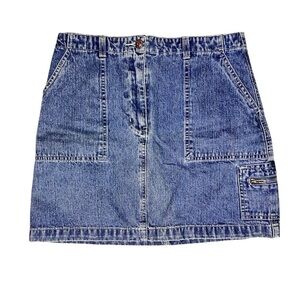 Starwear Denim Jean Mini Skirt Y2K Cargo Utility Pocket 100% Cotton Size Medium